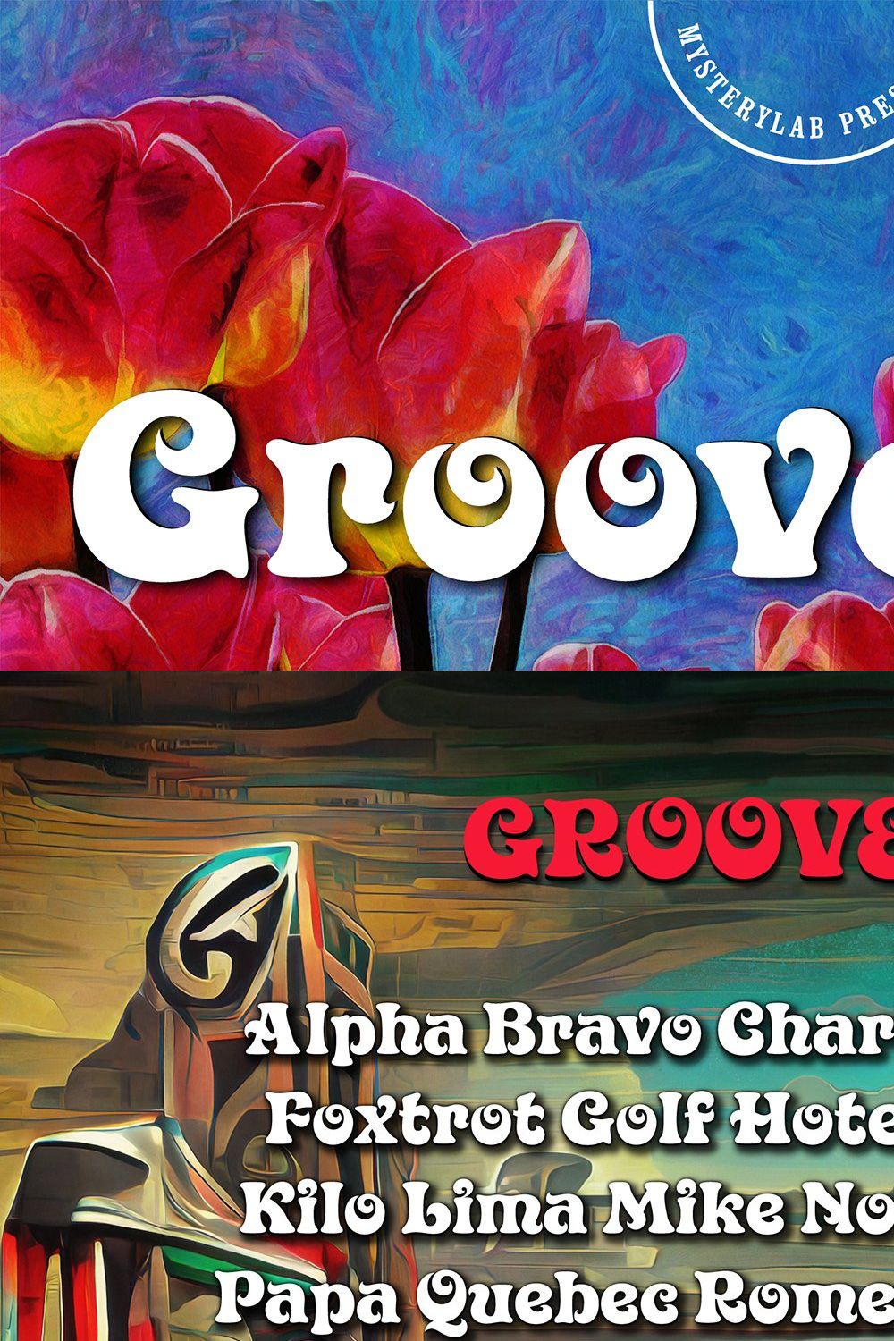 Groovecore Font pinterest preview image.