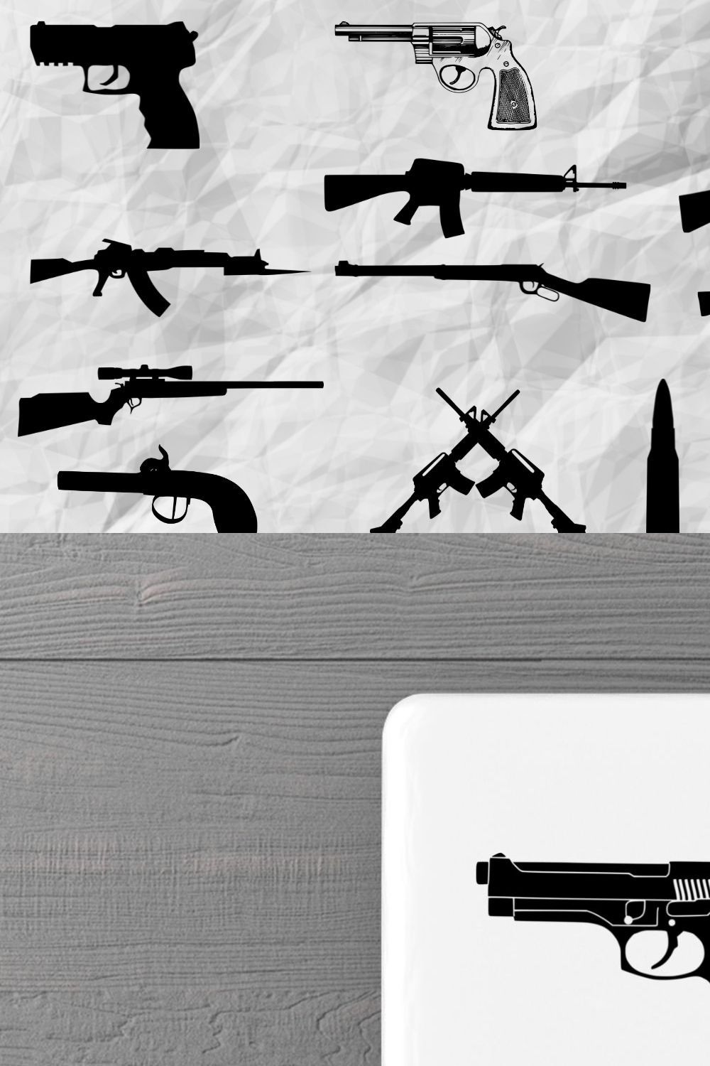 Gun Weapons Silhouette pinterest preview image.