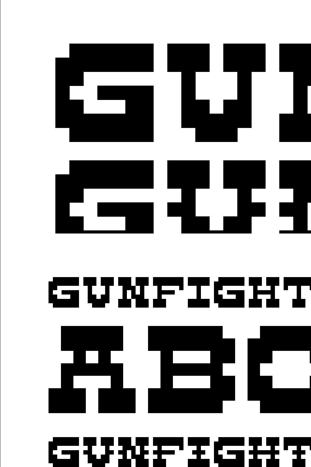 GunFight 8-bit Bitmap Typeface pinterest preview image.
