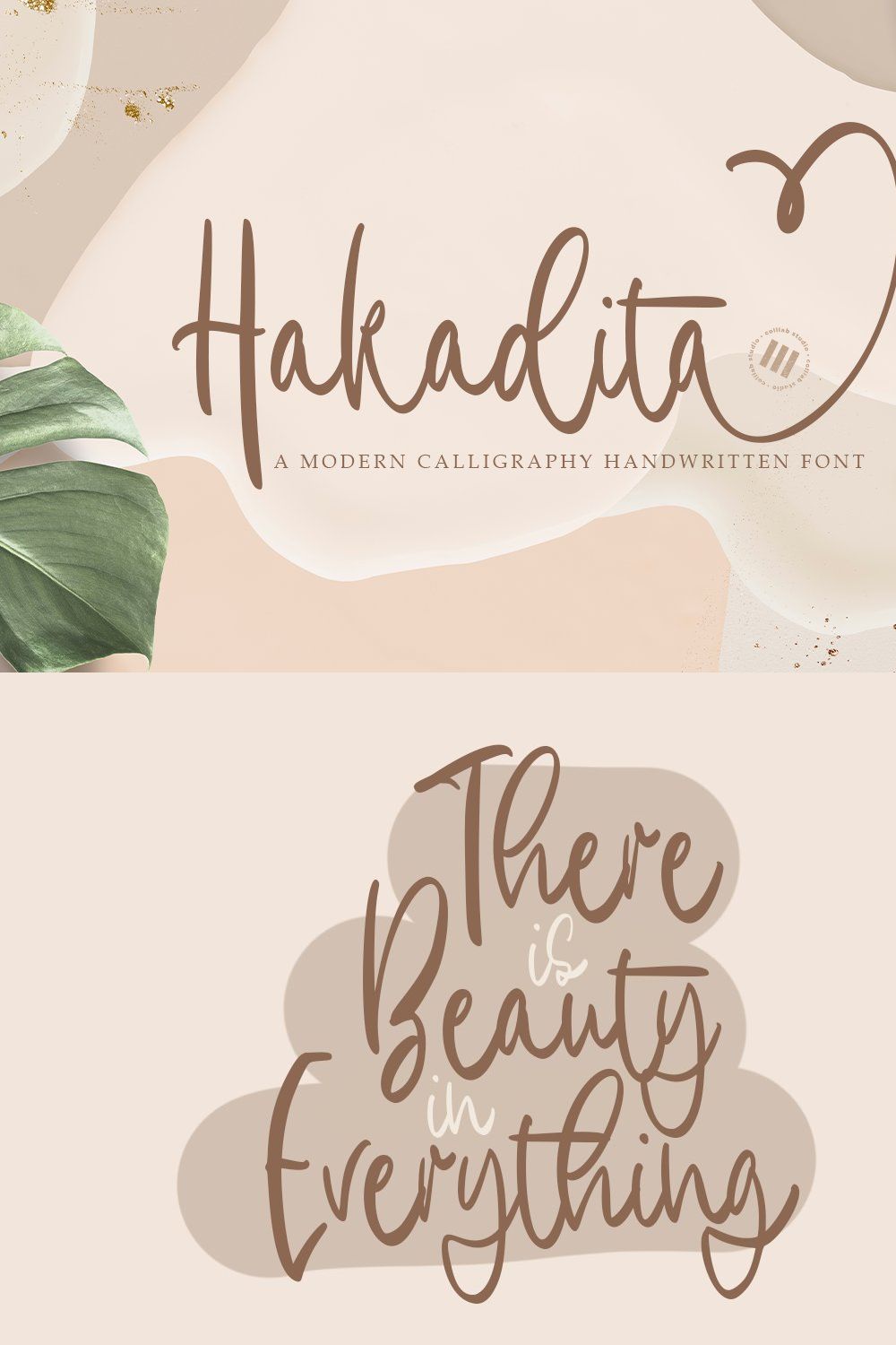 Hakadita | A modern Calligraphy Font pinterest preview image.