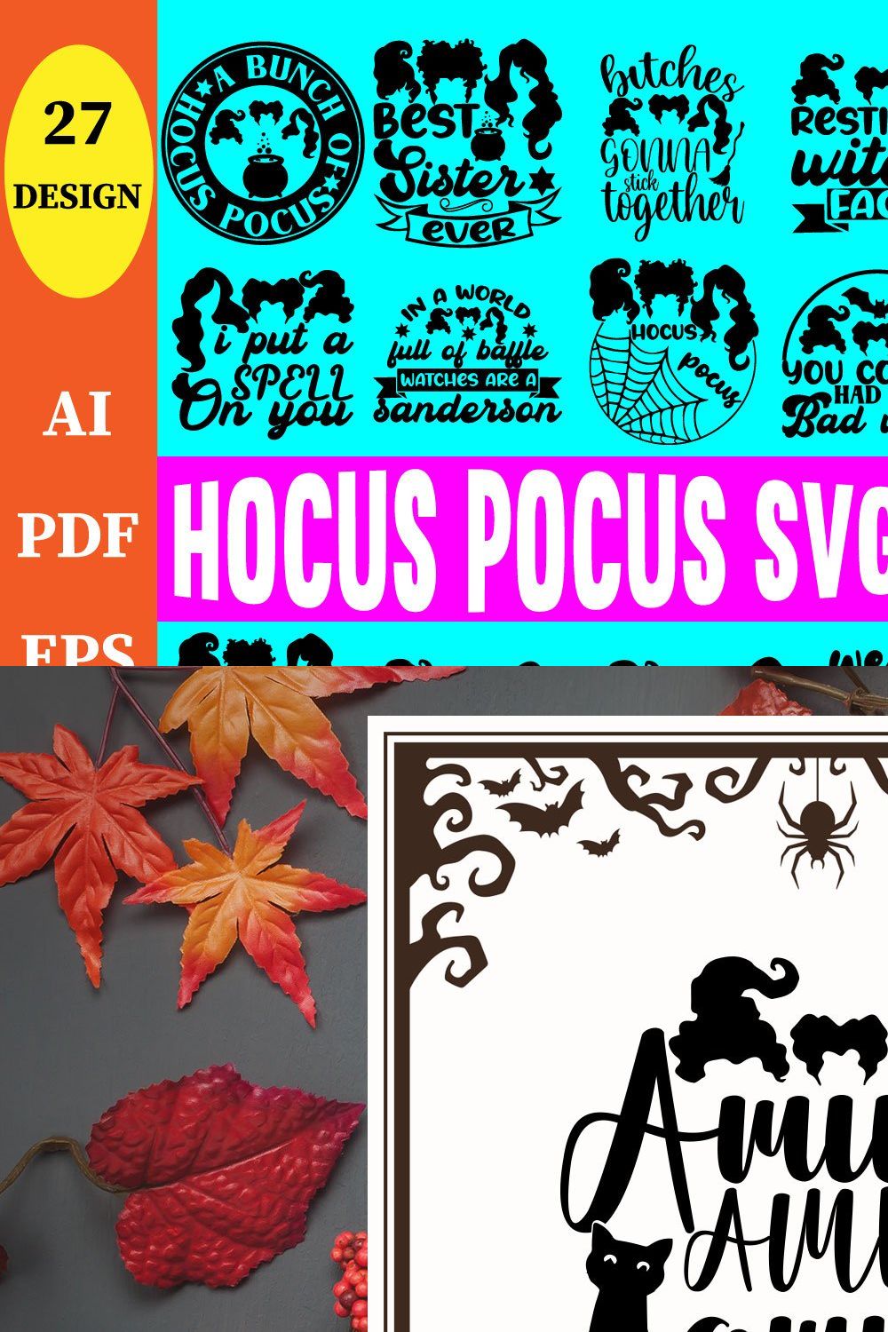 Halloween Hocus Pocus Bundle pinterest preview image.