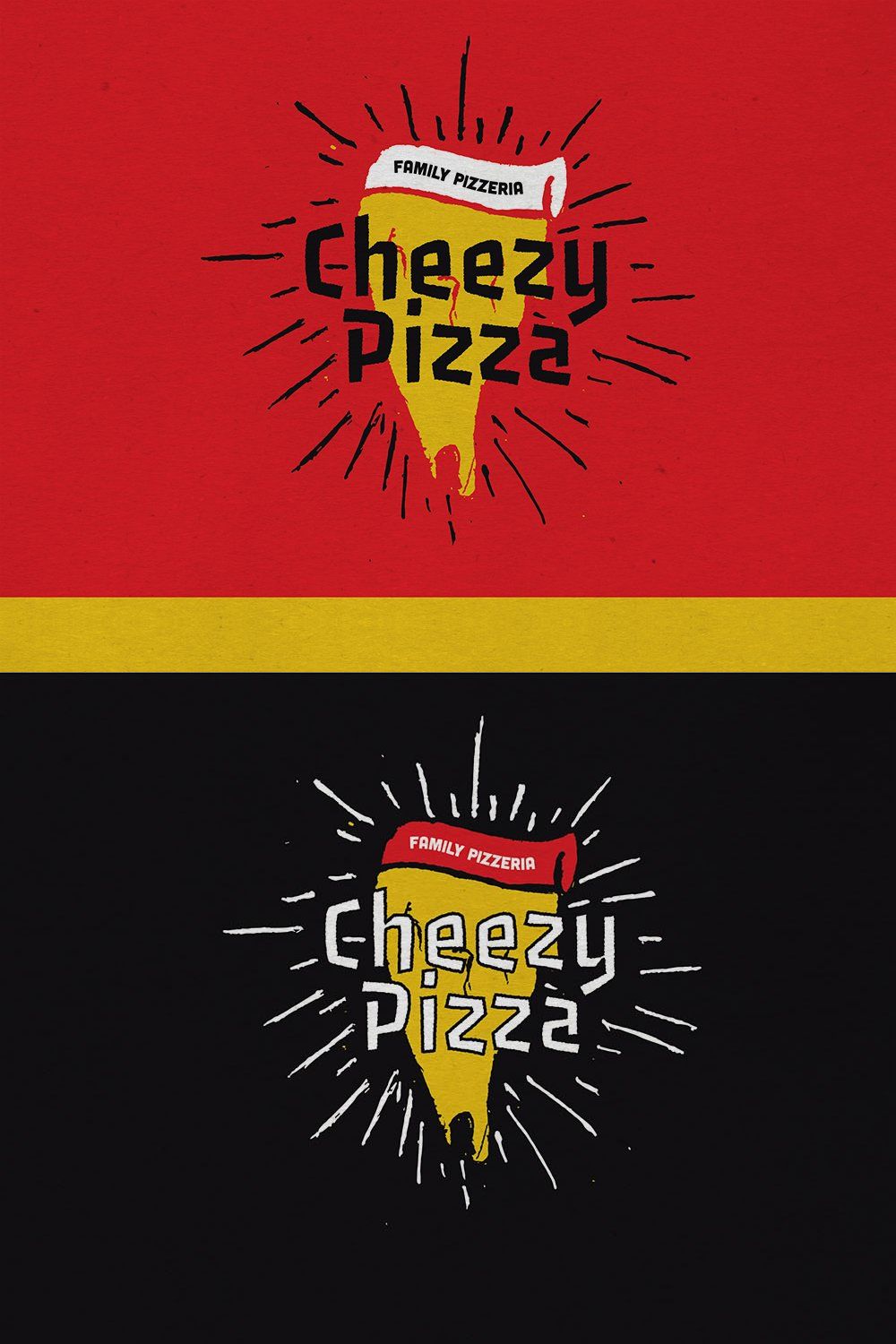 Hand Draw Pizza Logo Badges pinterest preview image.