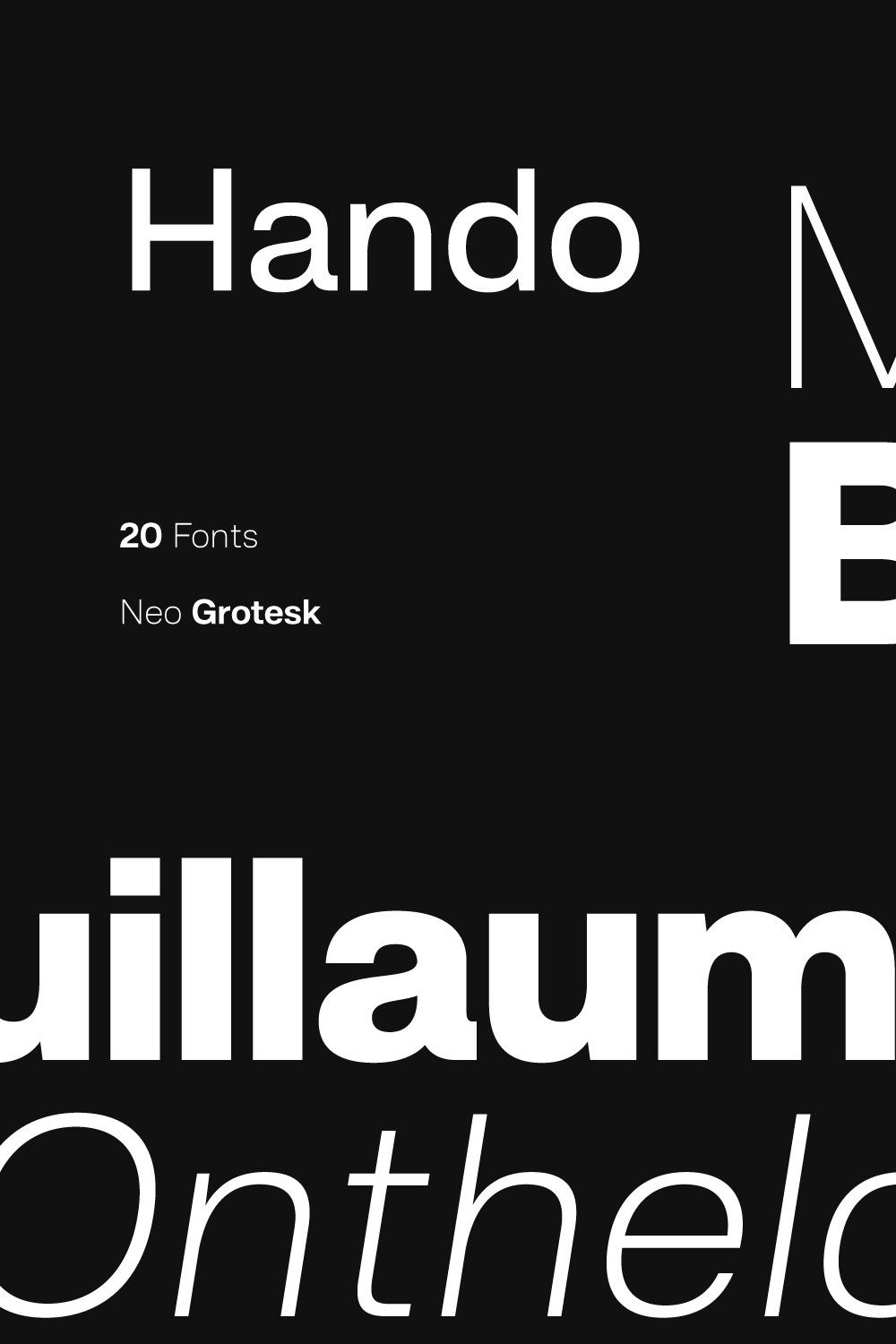 Hando; 20 Fonts of Sans Serif pinterest preview image.
