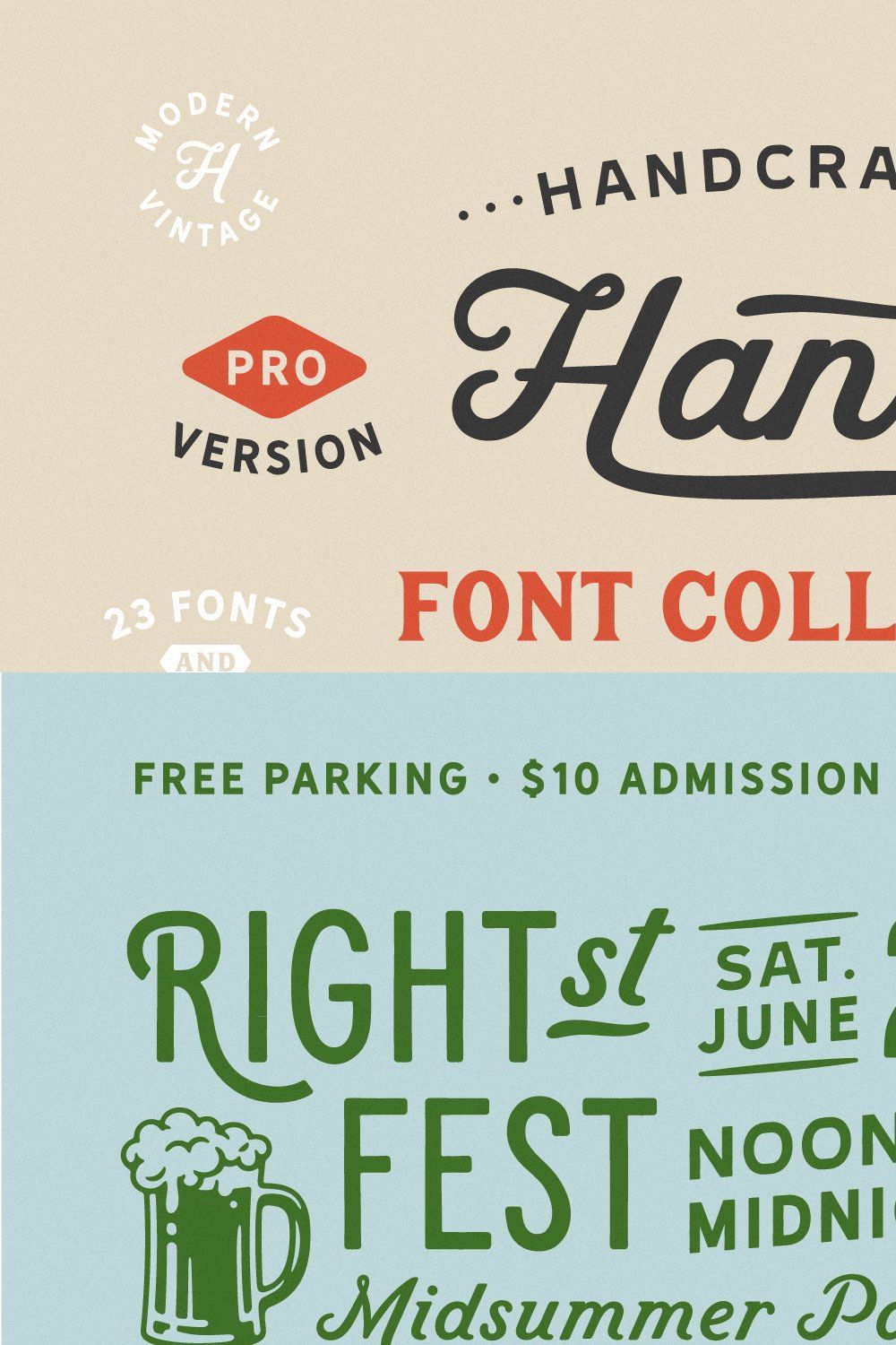 Hanley Pro Font Collection pinterest preview image.
