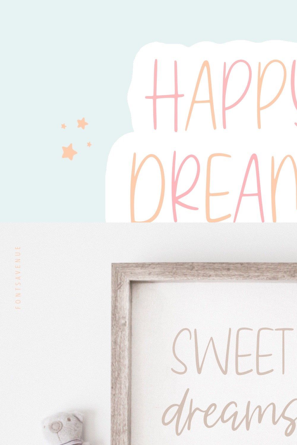 Happy Dreams | Cute Handwritten Font pinterest preview image.