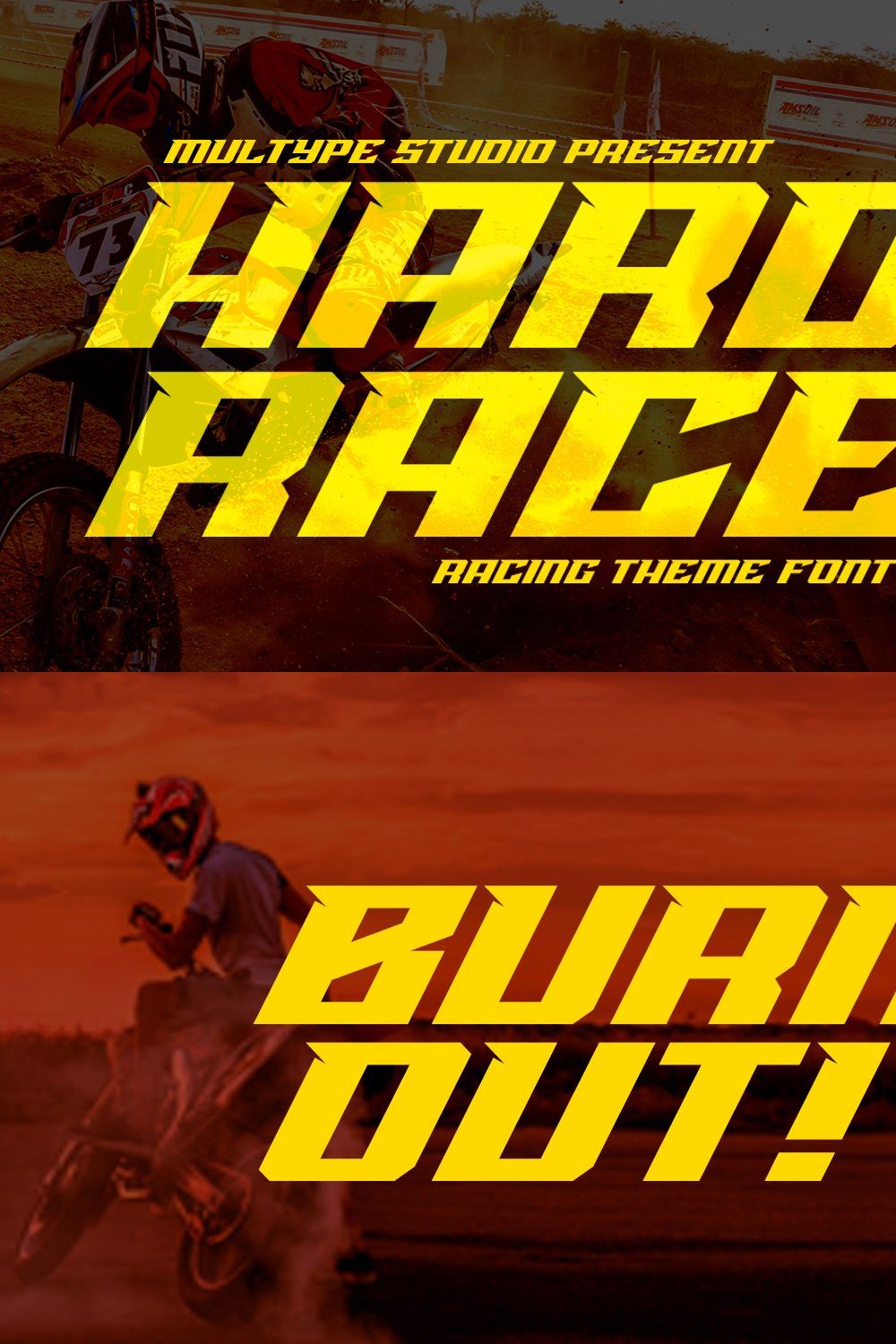 Hard Race Font pinterest preview image.