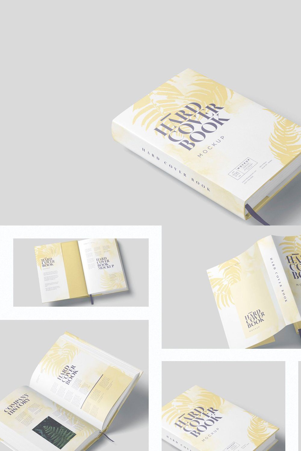 Hardcover Book Dust Jacket Mockups pinterest preview image.