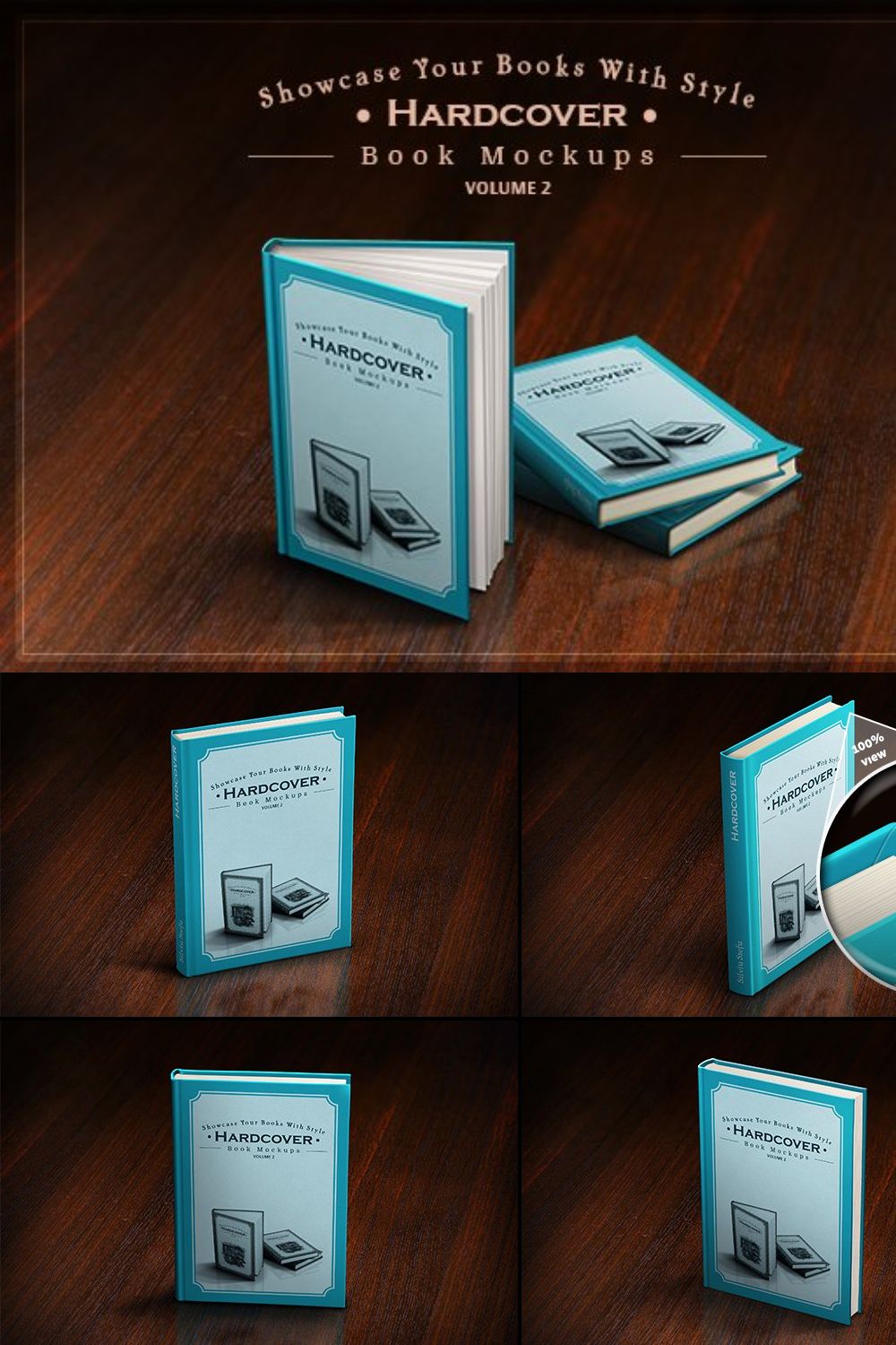 Hardcover Book Mockups - mega pack pinterest preview image.