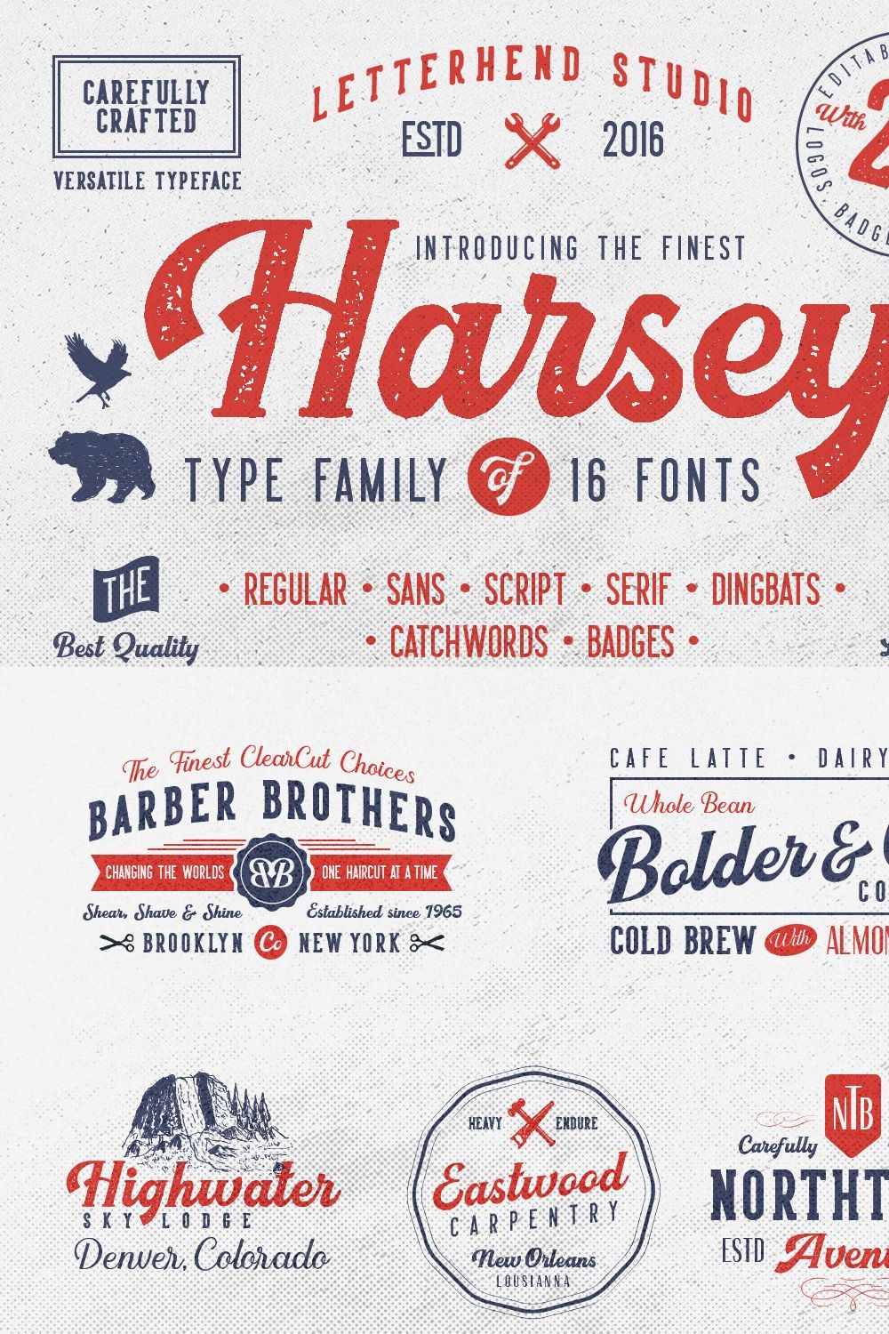 Harsey Type ToolBox (16 FONTS) SALE! pinterest preview image.