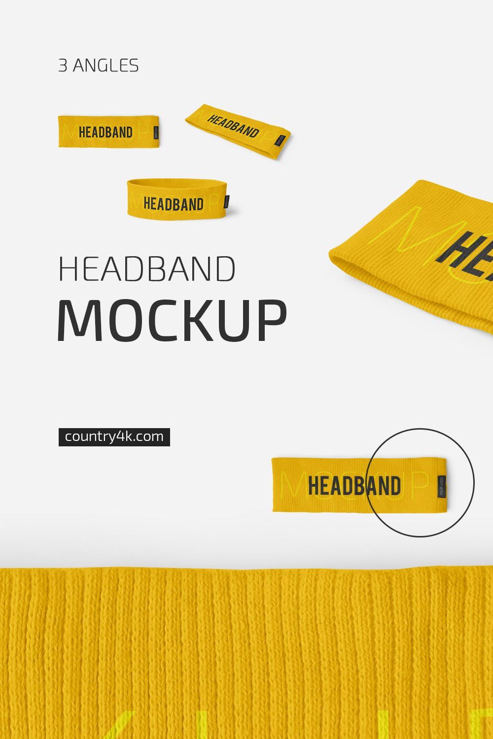 Headband Mockup Set pinterest preview image.