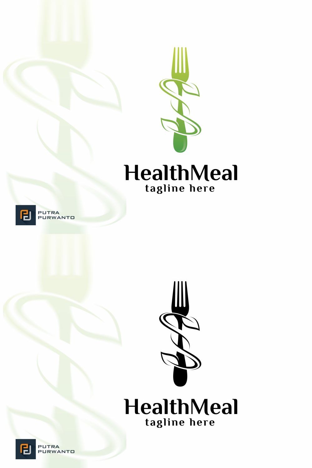 Health Meal - Logo Template pinterest preview image.