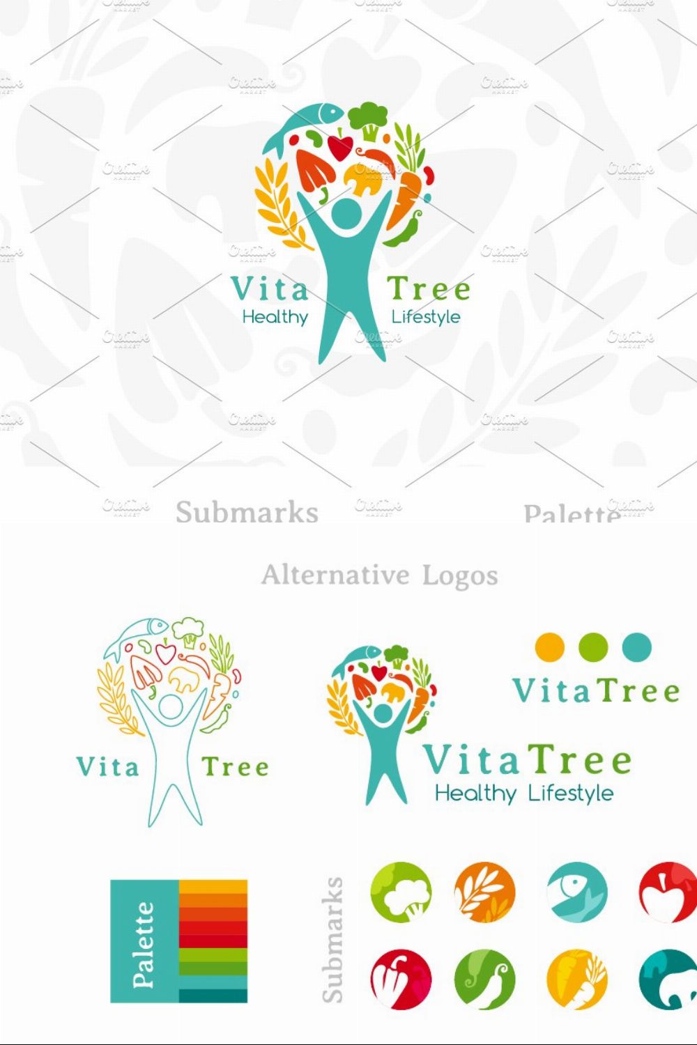 Healthy Food Logo. Vita Tree. pinterest preview image.