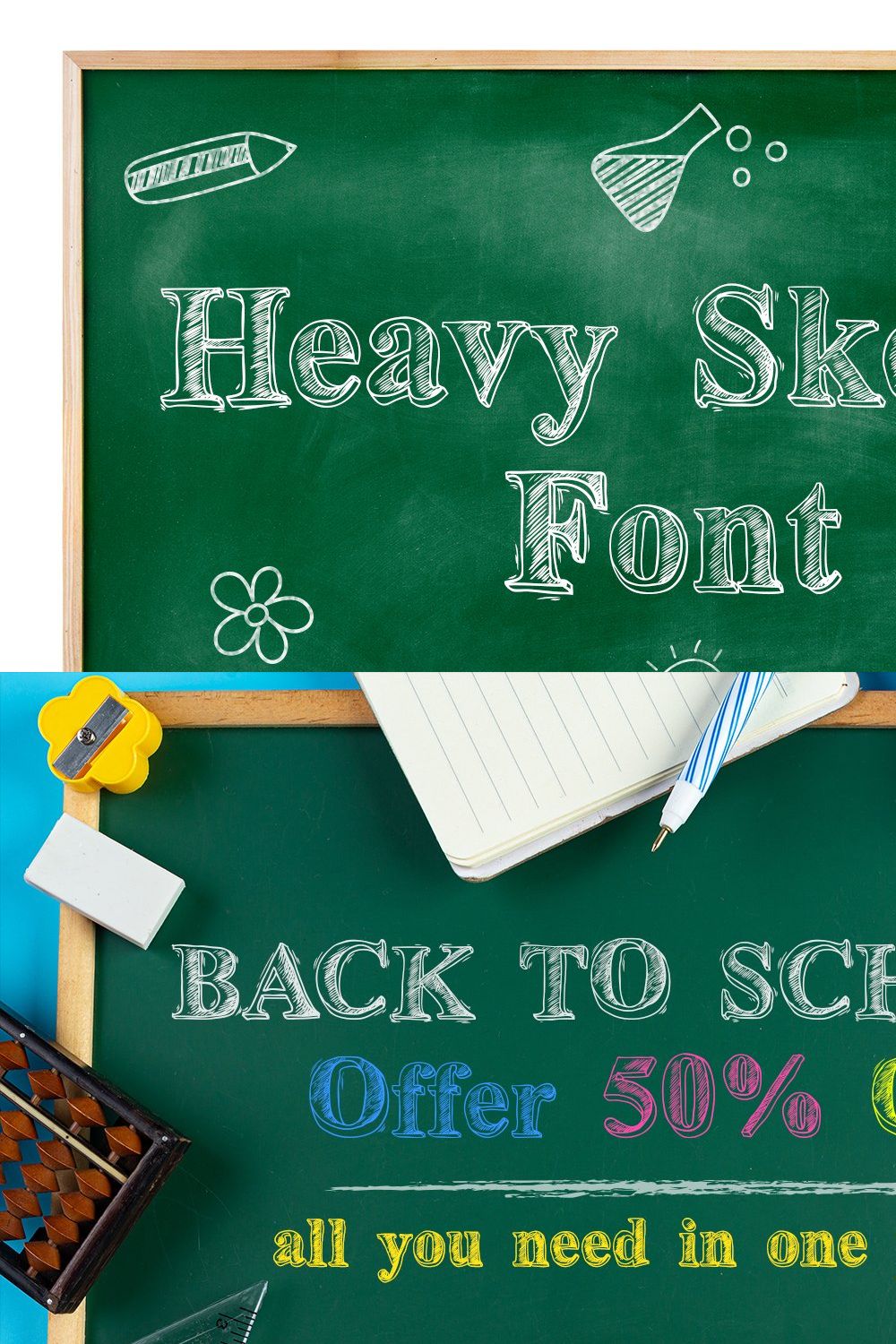 Heavy Sketch Font pinterest preview image.