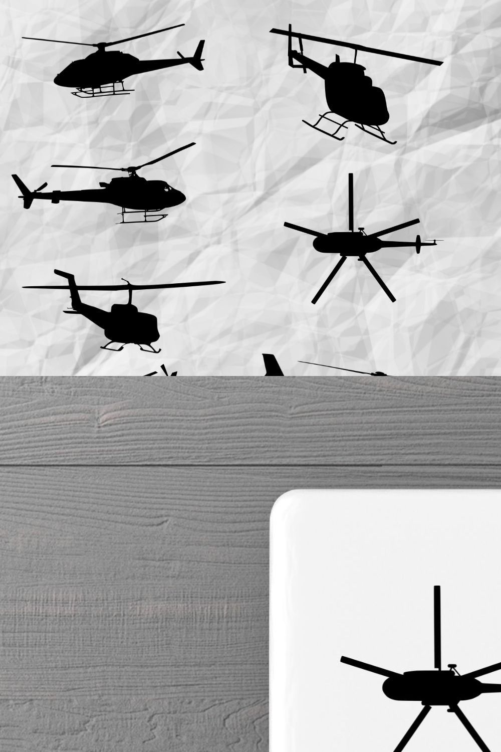 Helicopter Silhouette pinterest preview image.