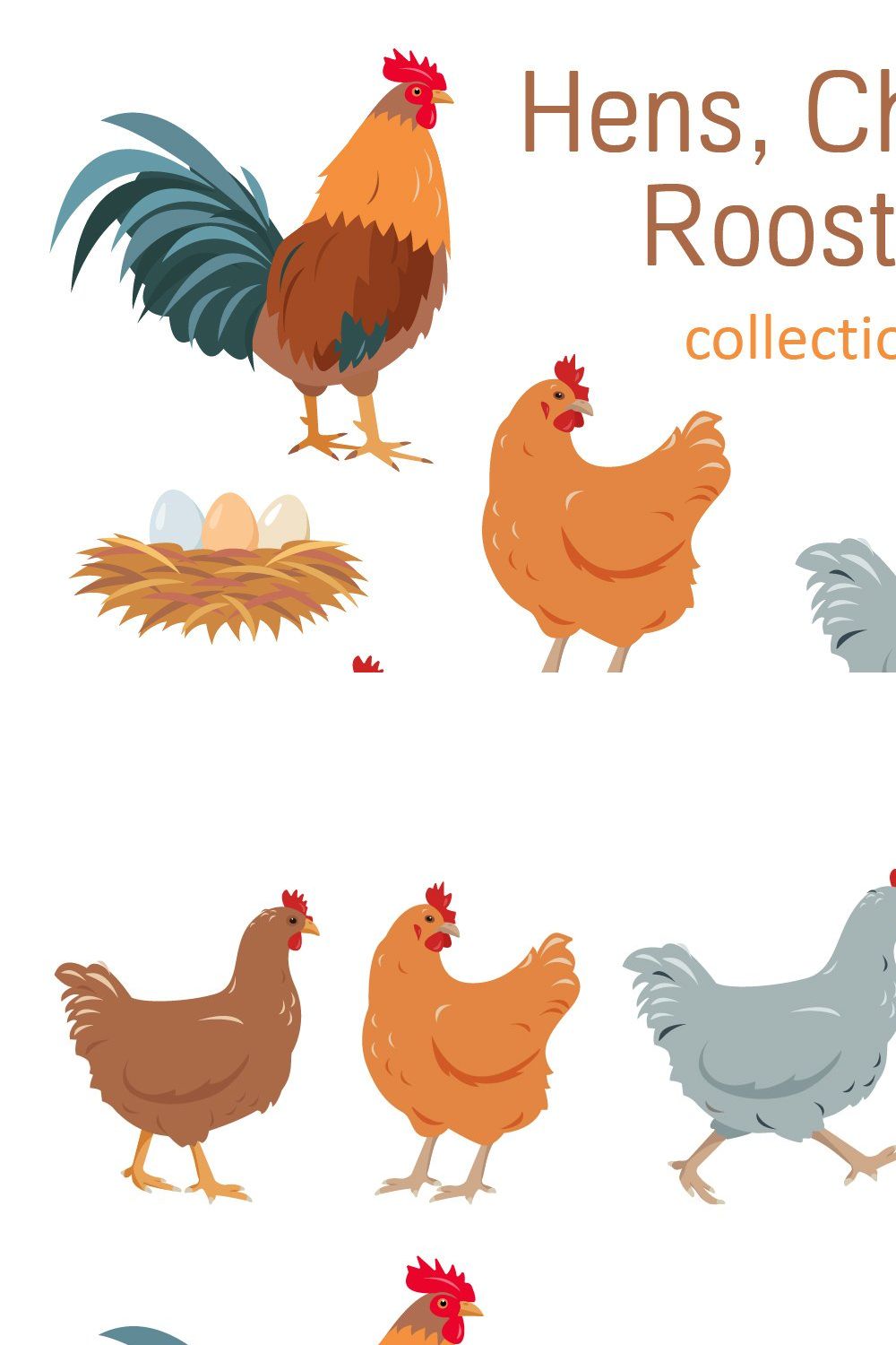 Hens, Chicks and Roosters pinterest preview image.