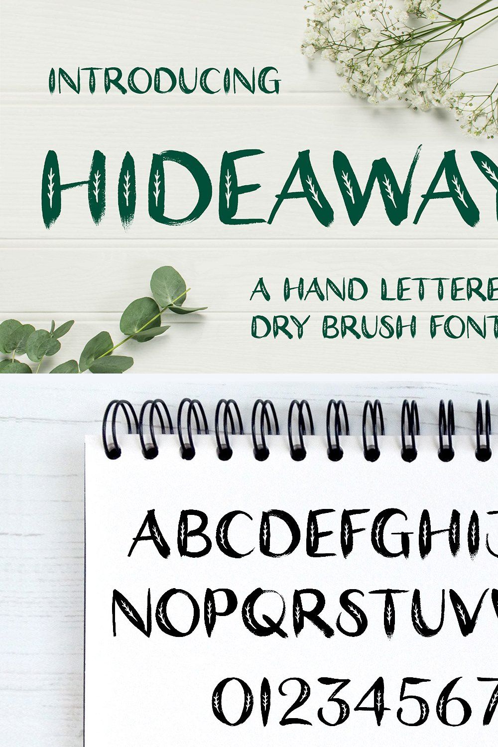 Hideaway Dry Brush Font pinterest preview image.