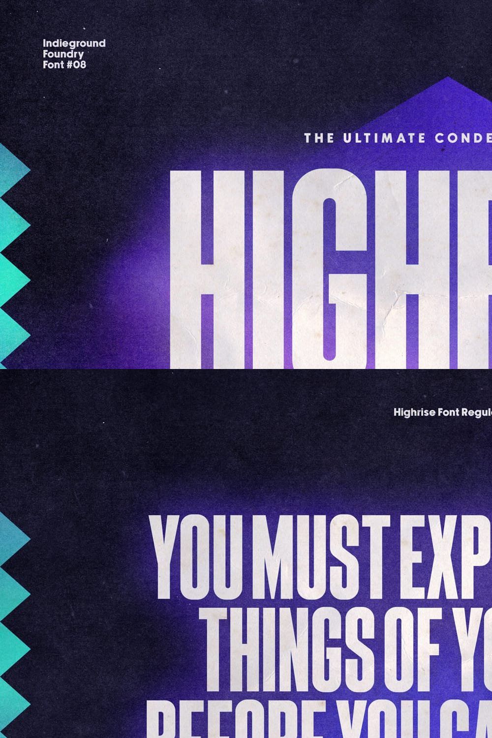 Highrise Font pinterest preview image.