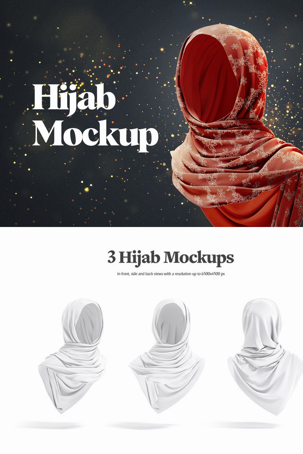 Hijab Mockup pinterest preview image.