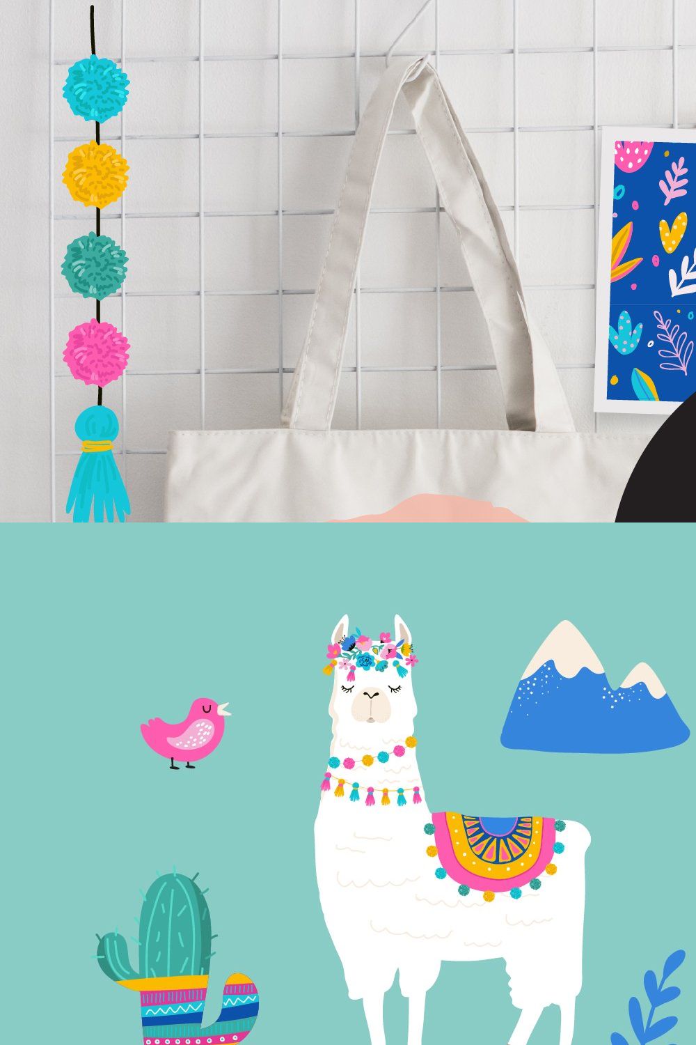Hola, Llama! Cute summer collection pinterest preview image.