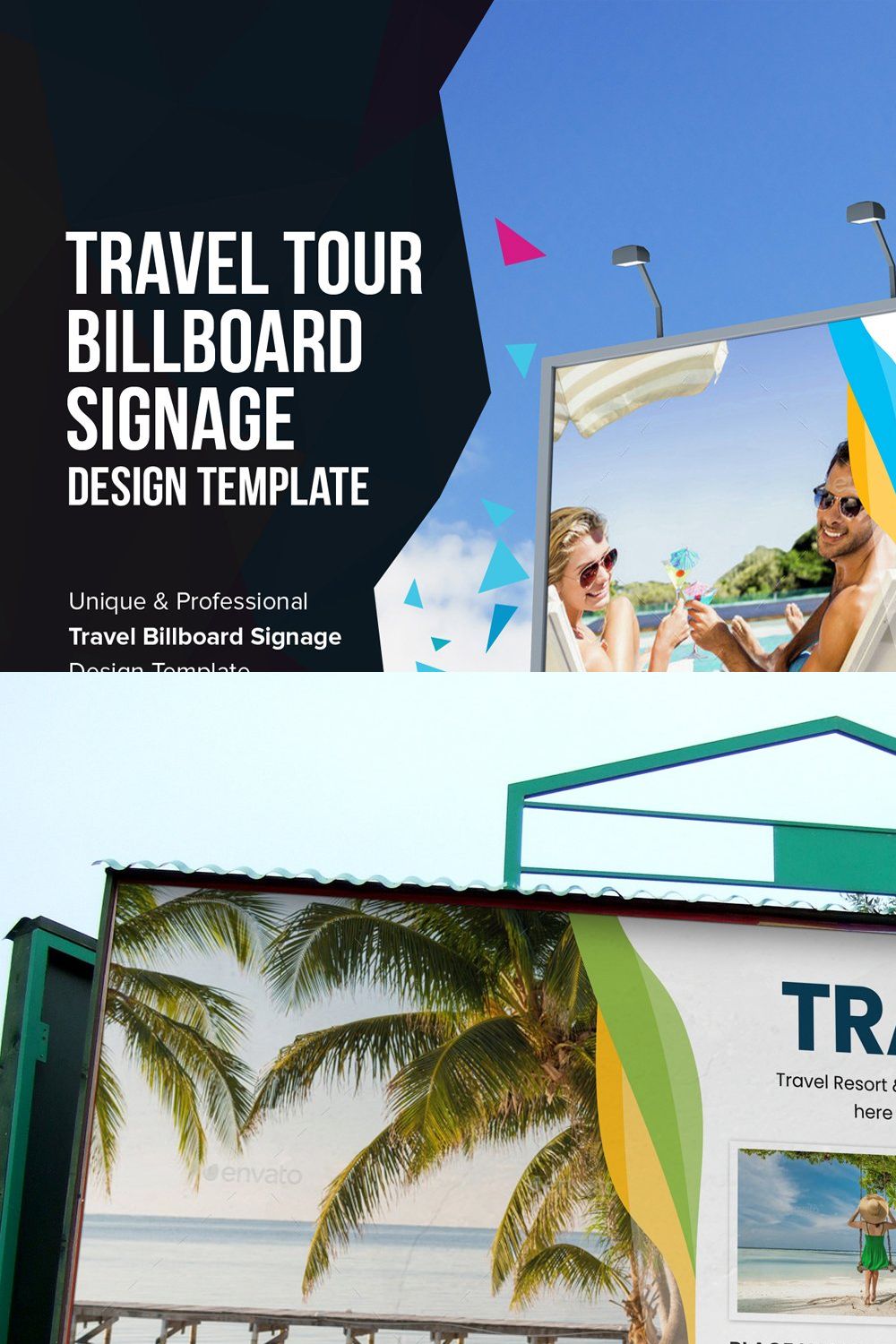 Holiday Travel Billboard Signage v2 pinterest preview image.