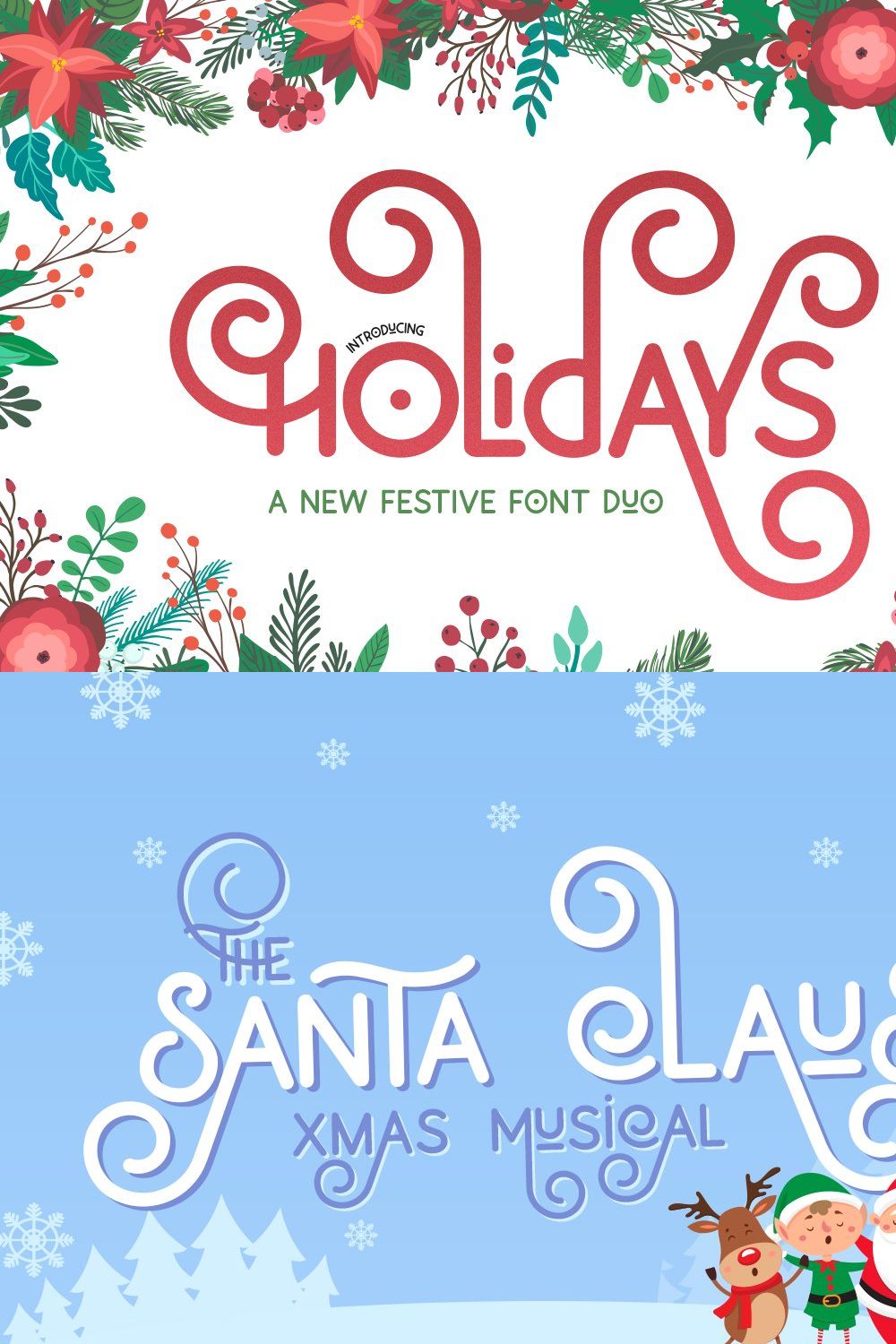 Holidays Font Duo pinterest preview image.