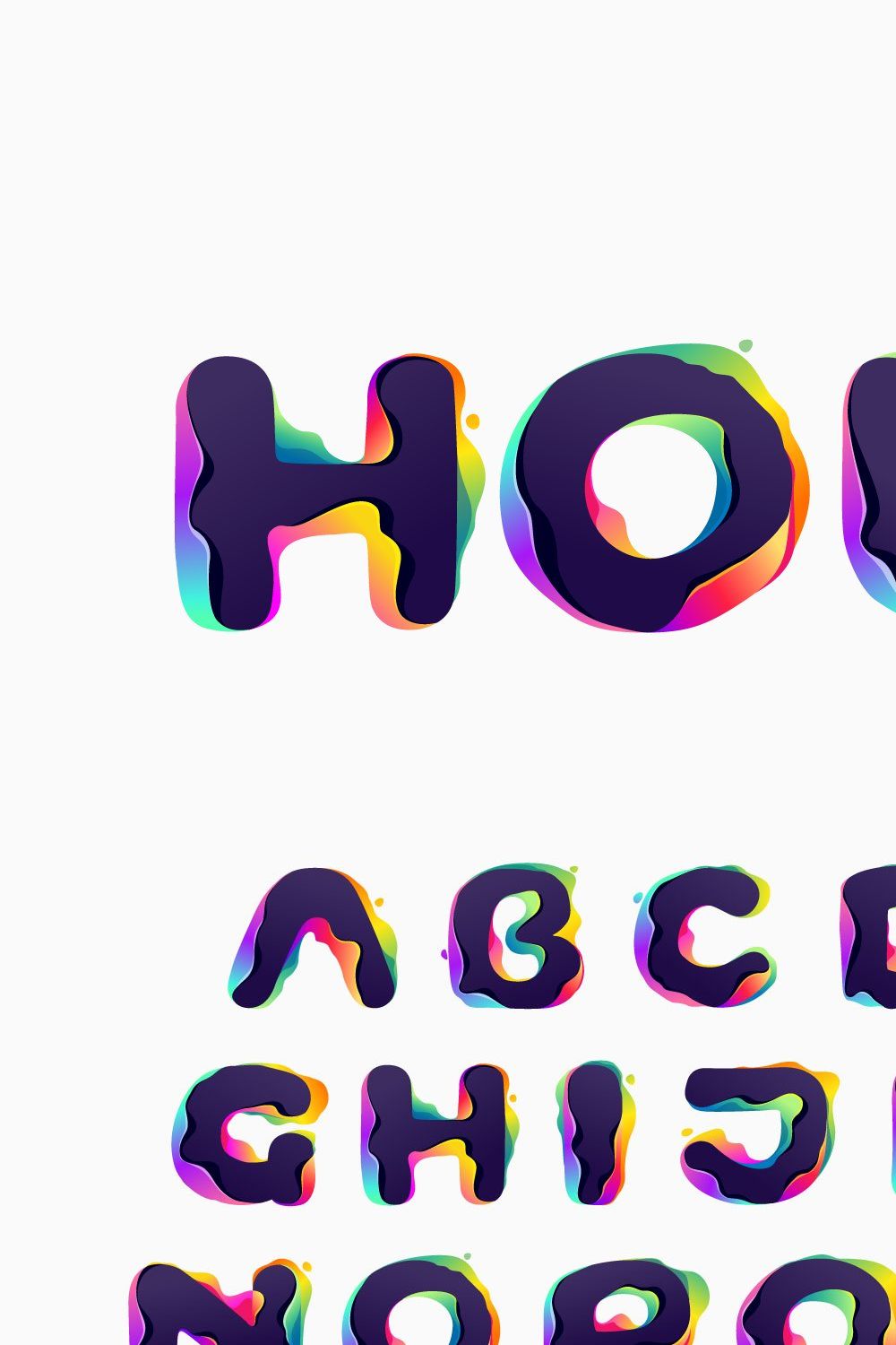 Hologram Shift colorful glitch font pinterest preview image.