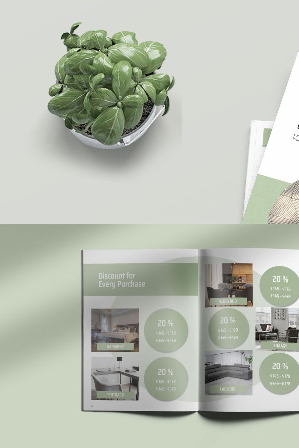 HOME - Interiors Bifold Brochure pinterest preview image.