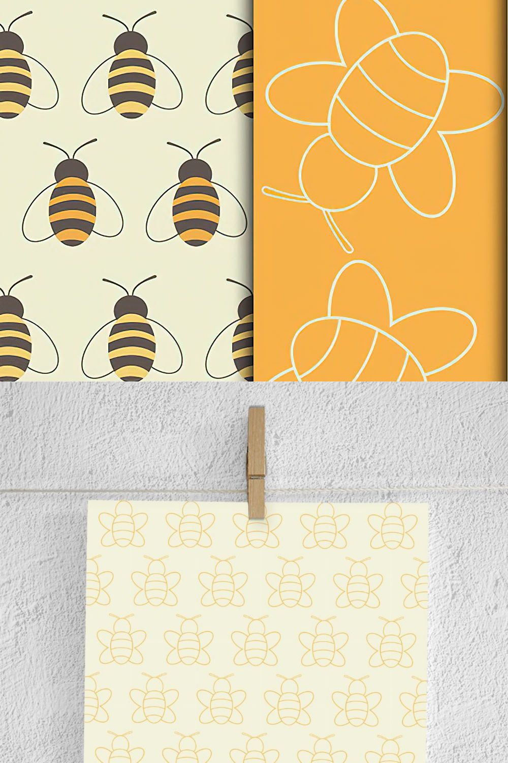 Honey Bee Patterns pinterest preview image.