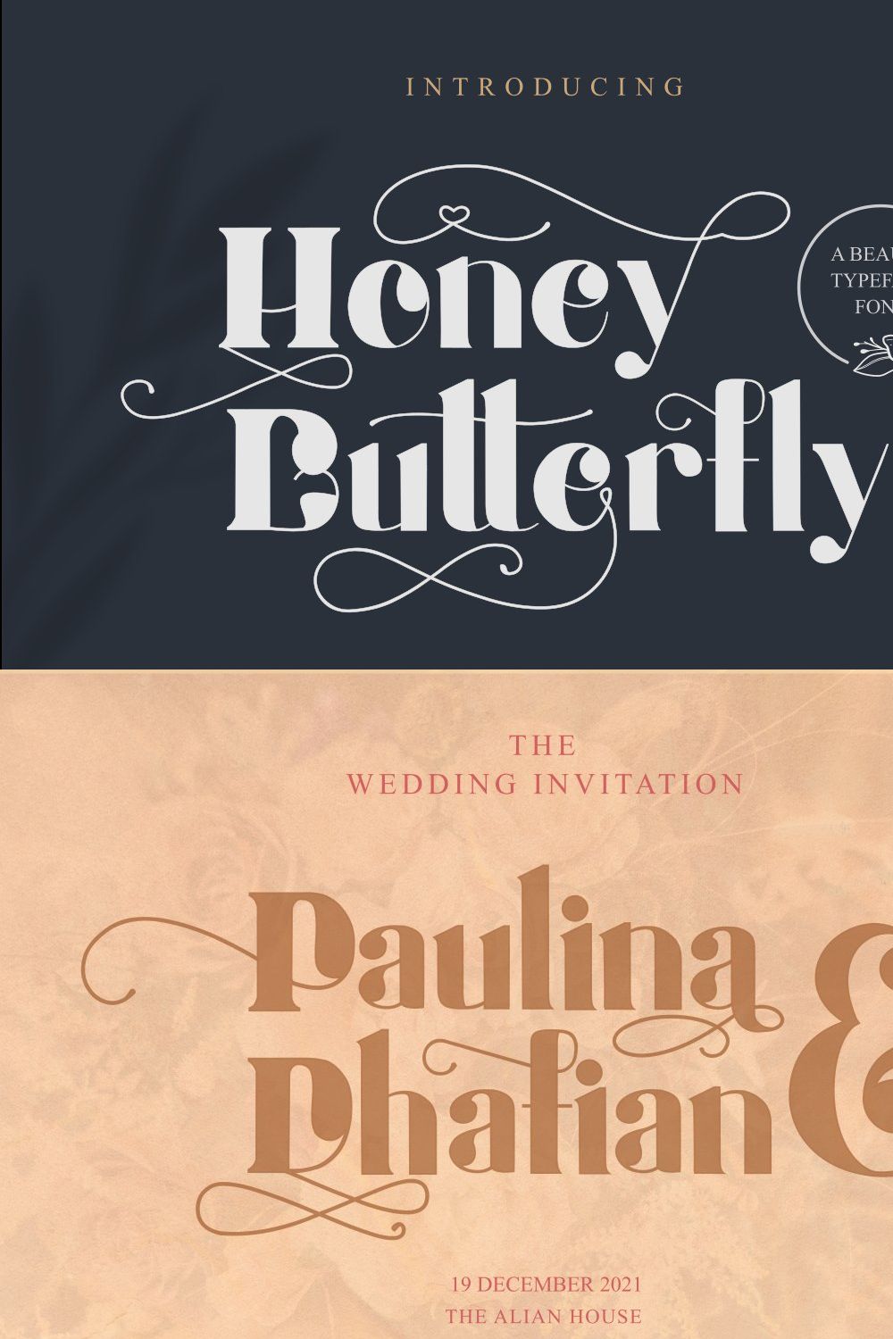 Honey Butterfly - Beauty Typeface pinterest preview image.