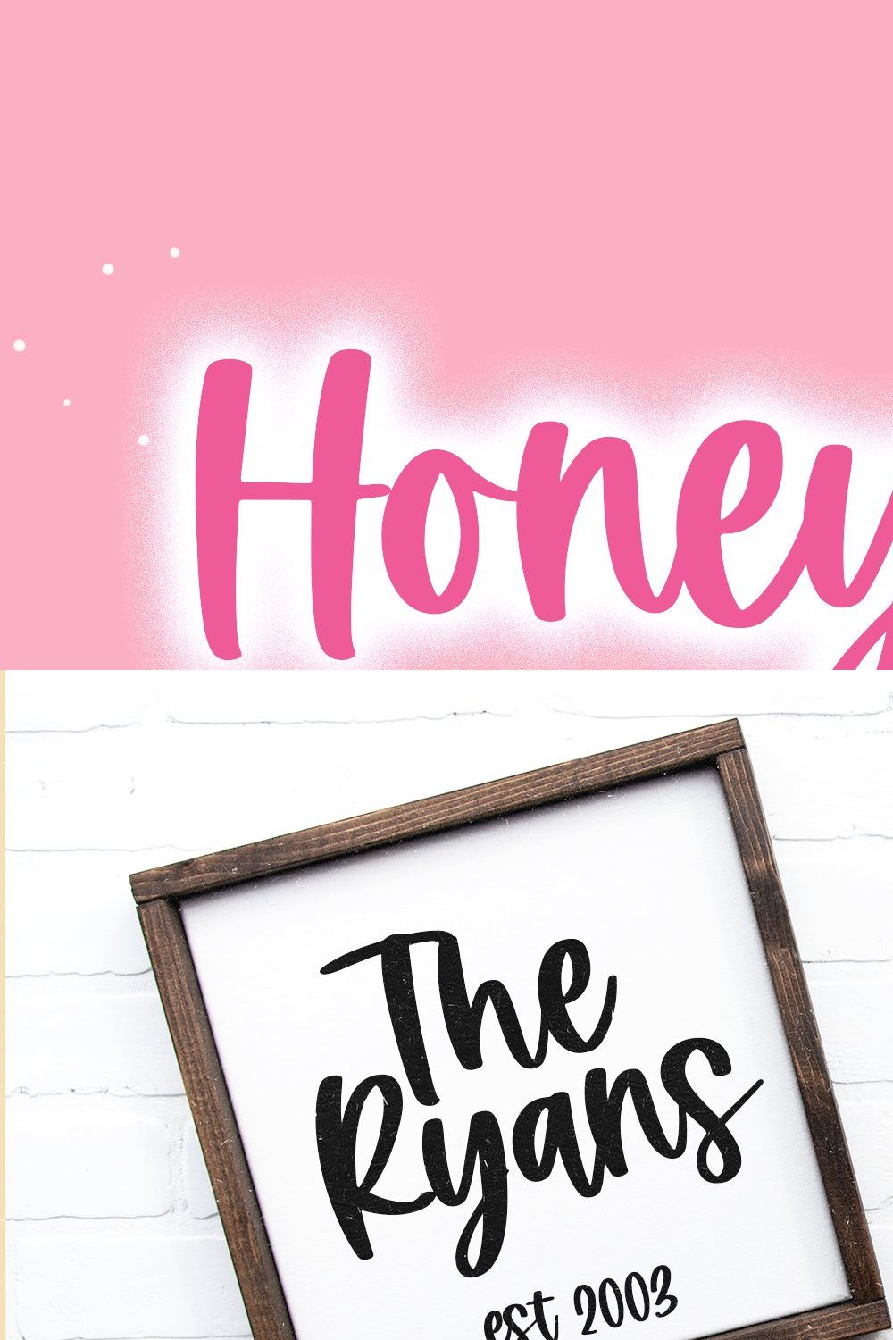Honeybun | Handwritten Script Font pinterest preview image.