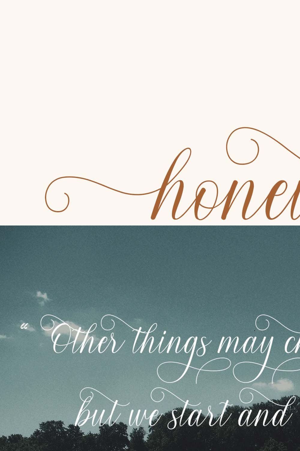 Honeylove - Modern Calligraphy pinterest preview image.