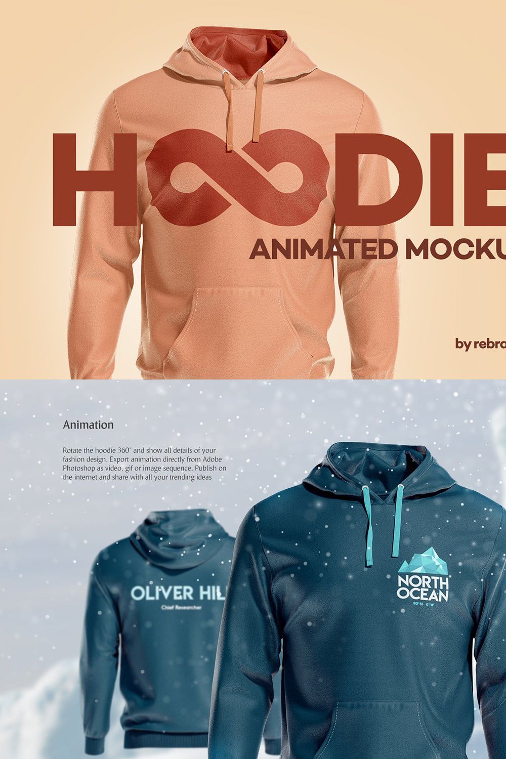 Hoodie Animated Mockup pinterest preview image.