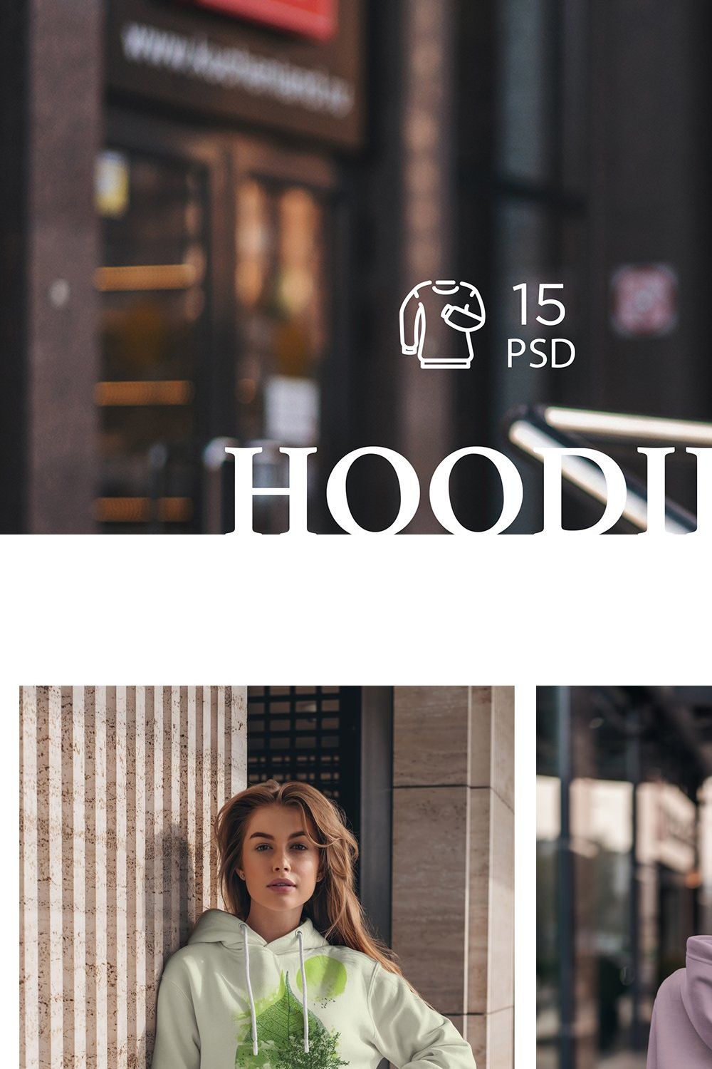 Hoodie Mock-Up Street Fashion pinterest preview image.