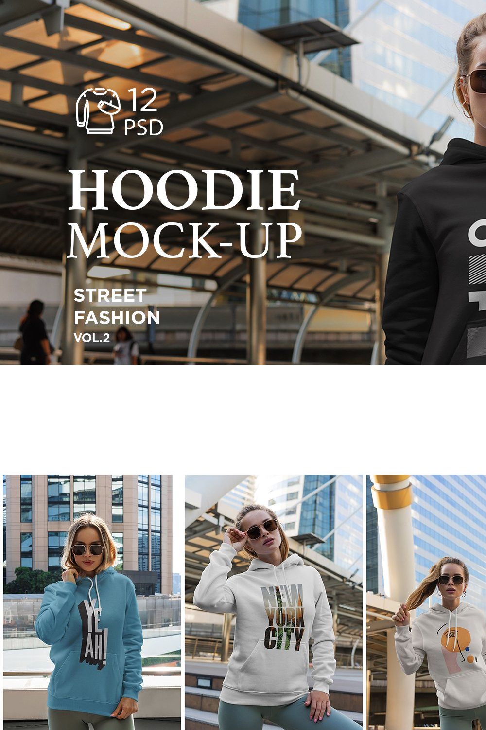 Hoodie Mock-Up Street Fashion vol.2 pinterest preview image.