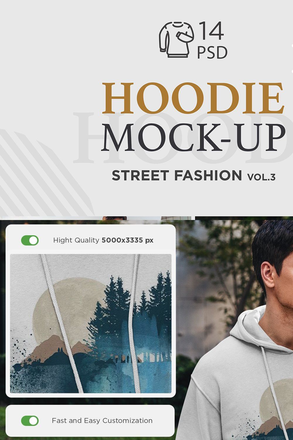 Hoodie Mock-Up Street Fashion vol.3 pinterest preview image.