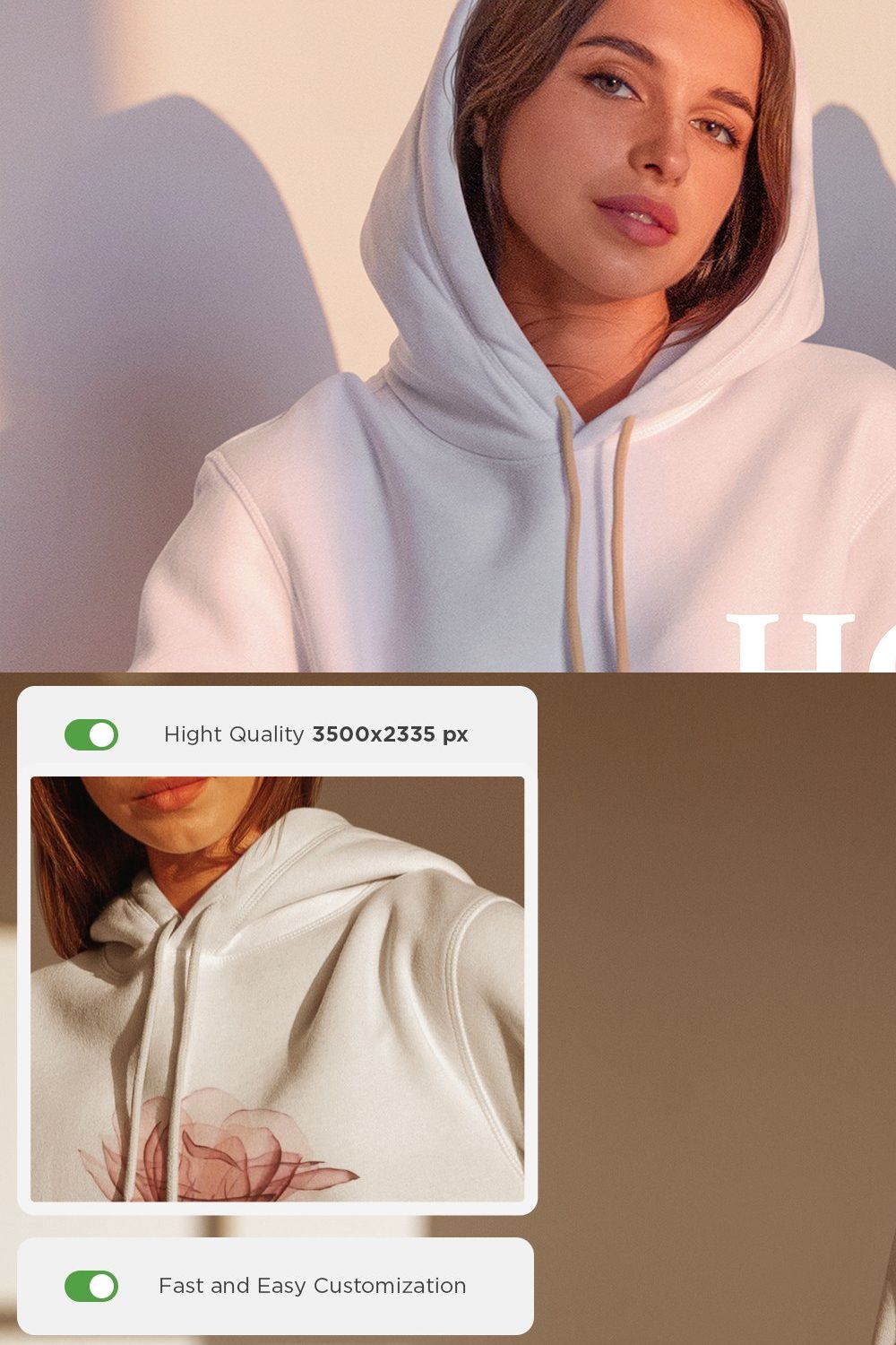 Hoodie MockUp's Sunset Lights pinterest preview image.