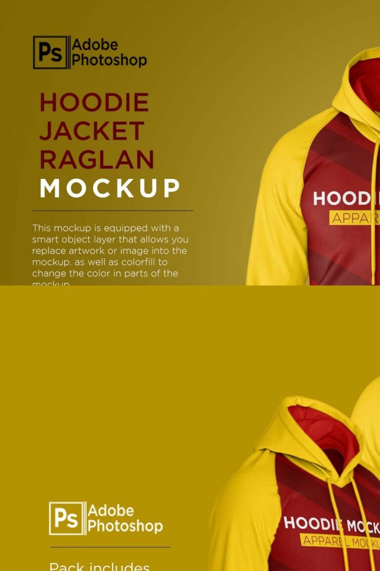 Hoodie Raglan Jacket Mockup MasterBundles