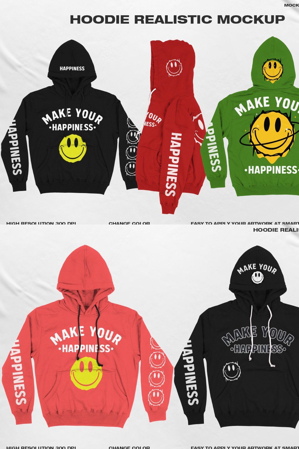 HOODIE REALISTIC MOCKUP pinterest preview image.