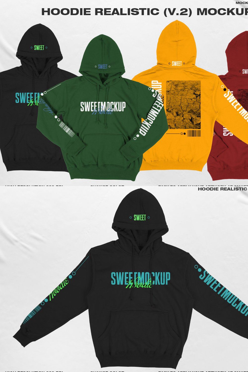 HOODIE REALISTIC (V.2) MOCKUP pinterest preview image.