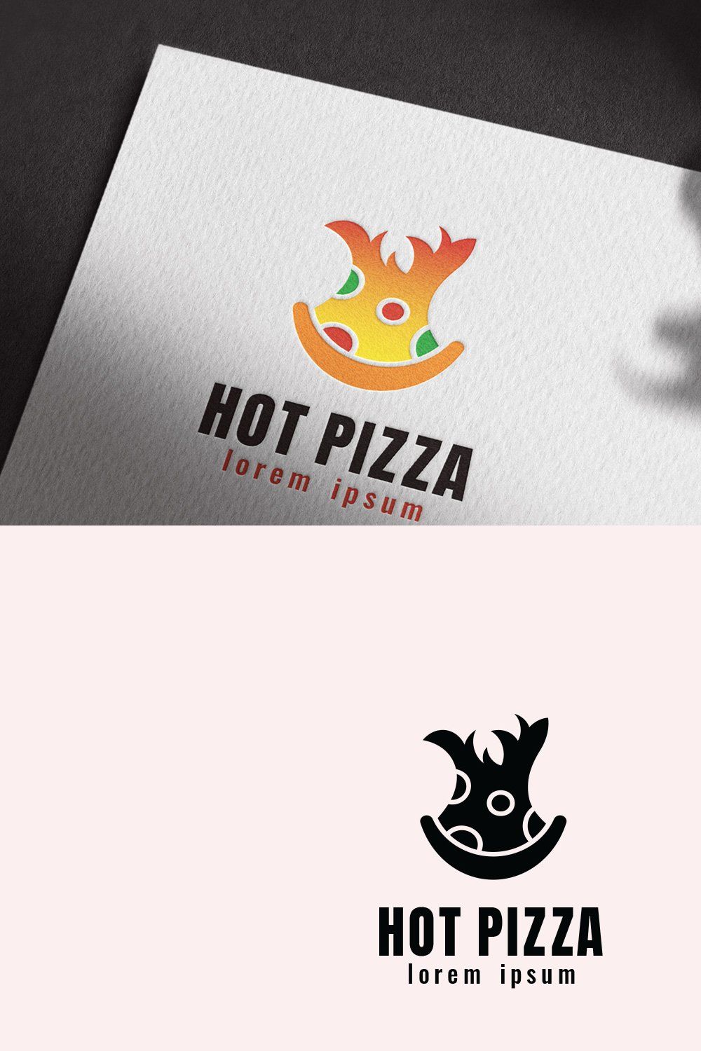 Hot Pizza Restaurant Logo Template pinterest preview image.