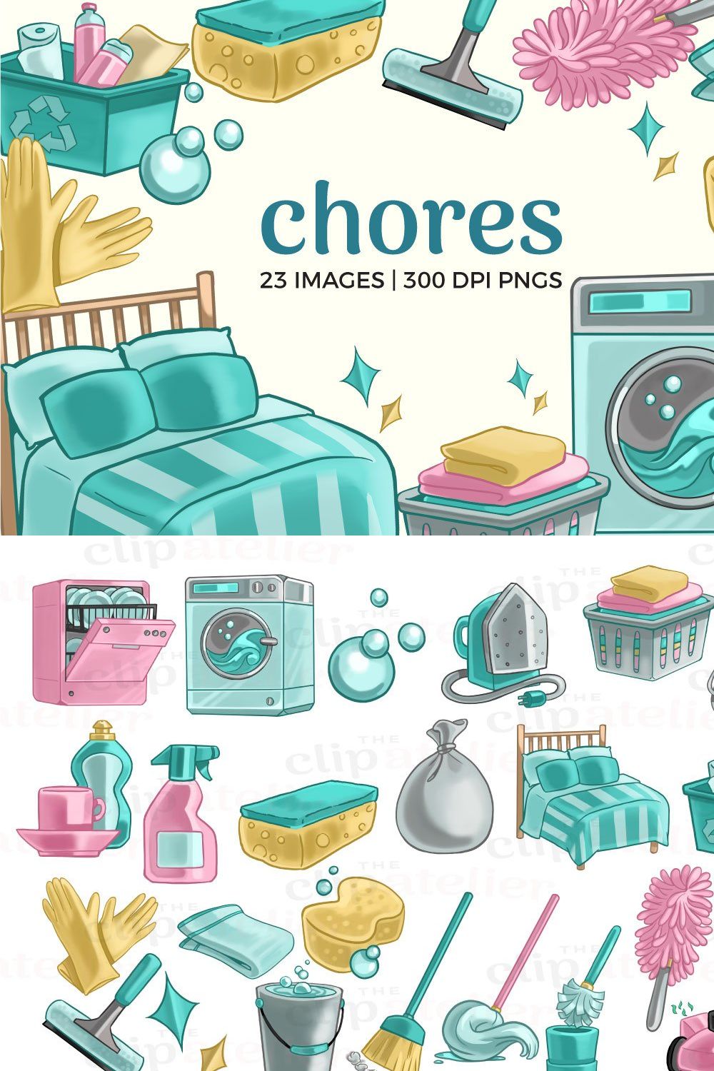 House Chores Clipart pinterest preview image.
