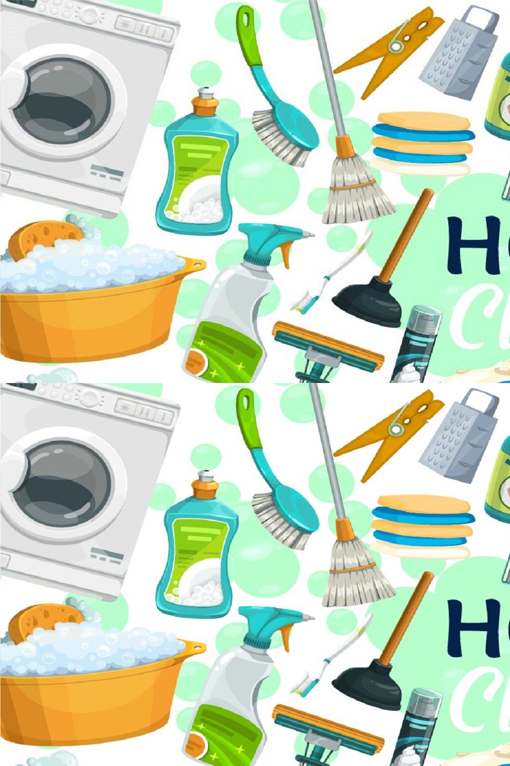 House Cleaning Clipart pinterest preview image.