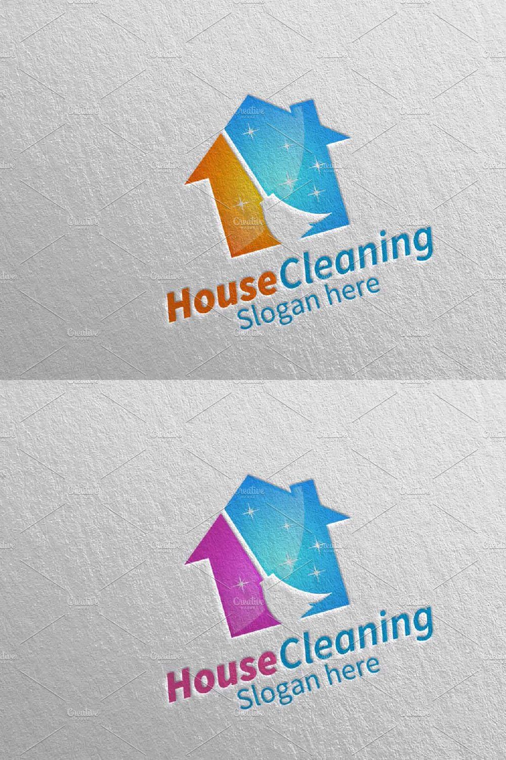 House Cleaning Services Logo Design pinterest preview image.