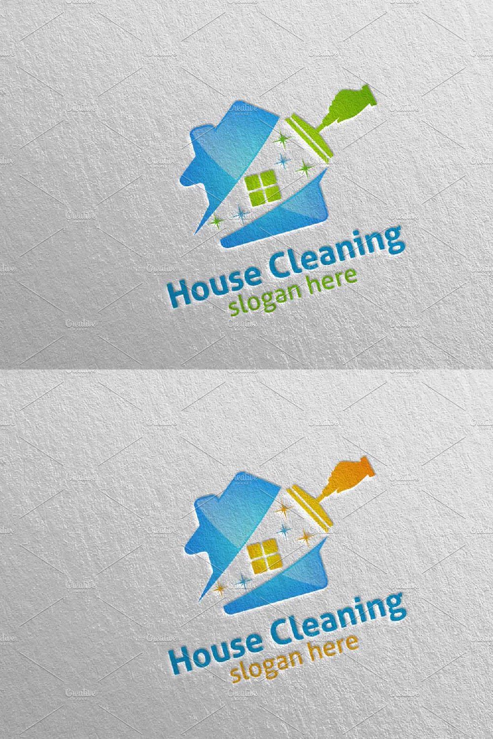 House cleaning services vector logo pinterest preview image.