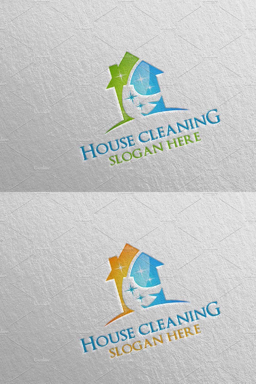 House cleaning services vector logo pinterest preview image.