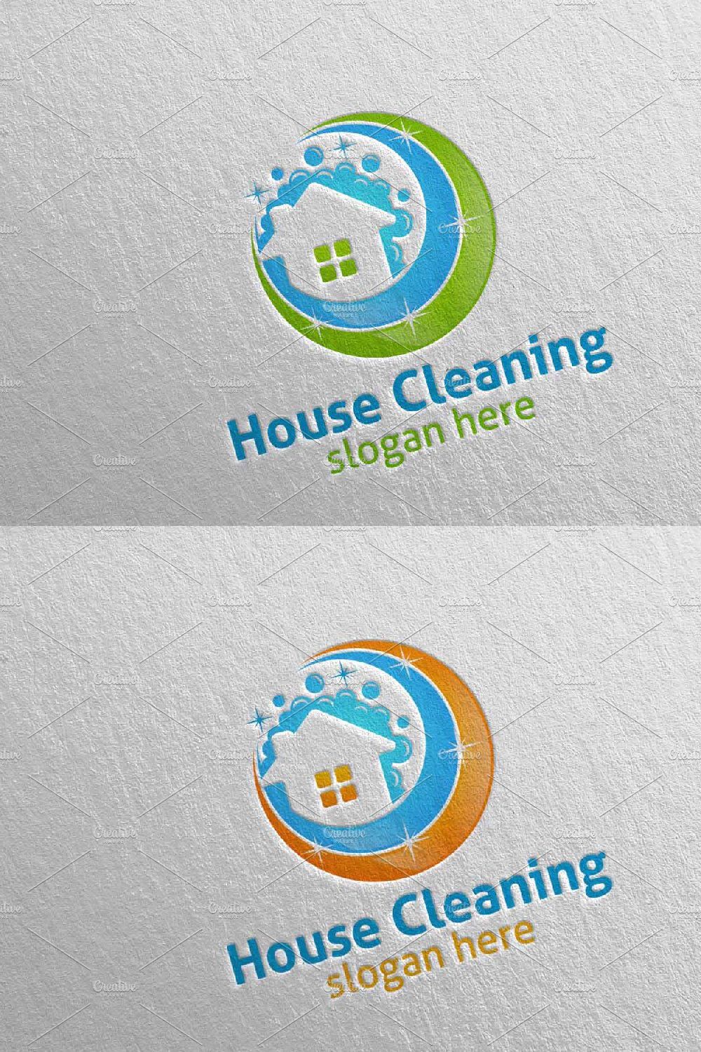 House cleaning services vector logo pinterest preview image.