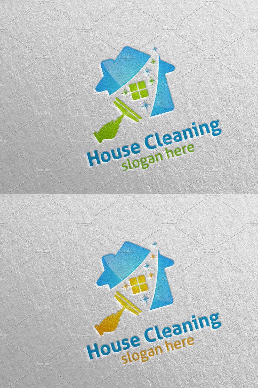 House cleaning services vector logo pinterest preview image.