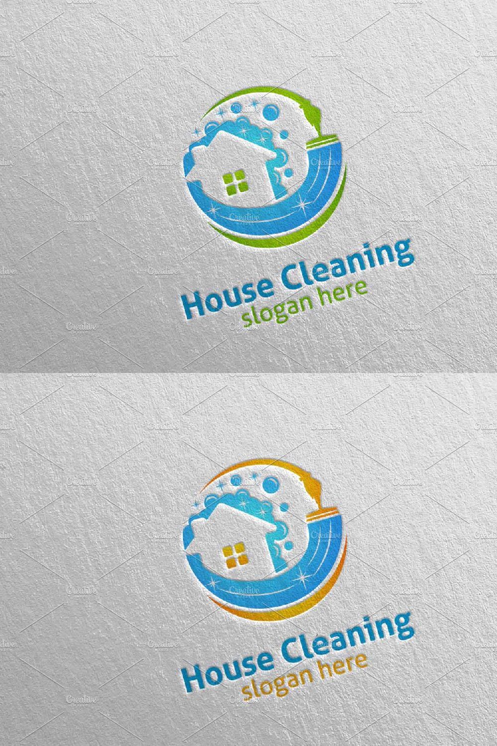 House cleaning services vector logo pinterest preview image.