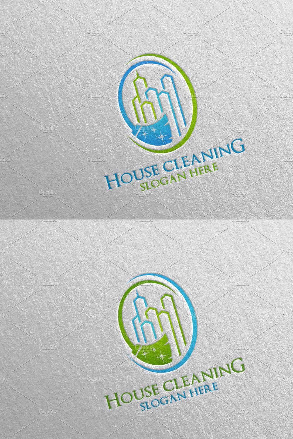 House Cleaning vector Logo design pinterest preview image.