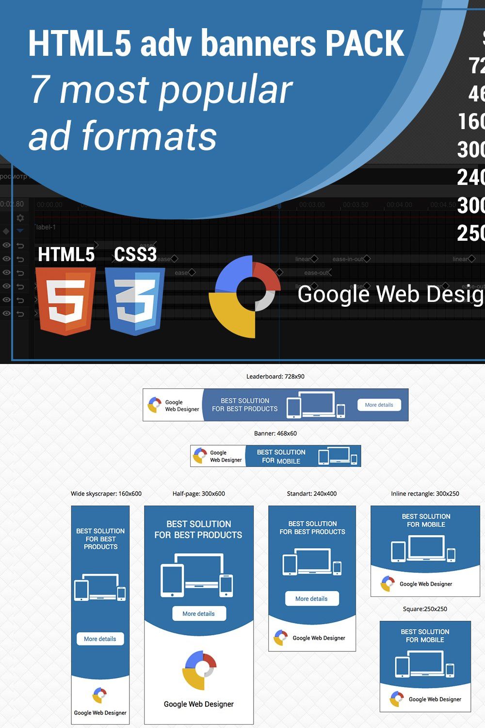 HTML5 adv banner template pinterest preview image.